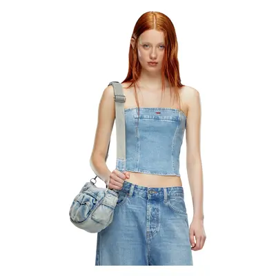 Diesel - Tube top in stretch denim - Tops - Woman - Blue