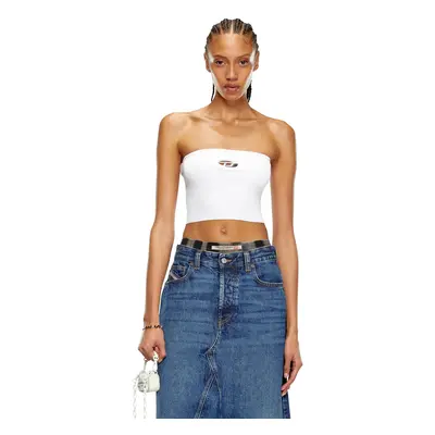 Diesel - Tube top with logo plaque - Tops - Woman - White