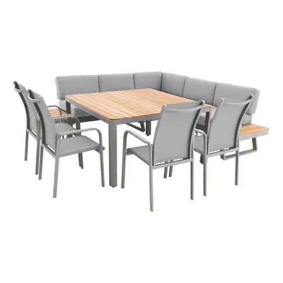 Doppler EXPERT PLUS AVERSA TEAK - 7-dielna hliníková jedálenská súprava