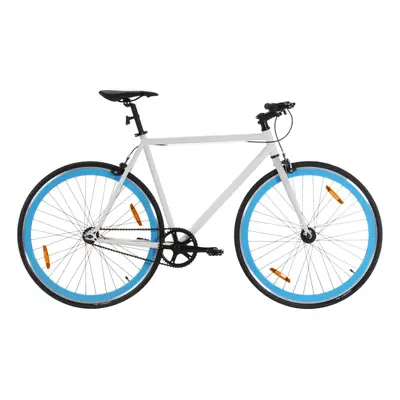 vidaXL Bicykel s pevným prevodom bielo-modrý 700c 55 cm