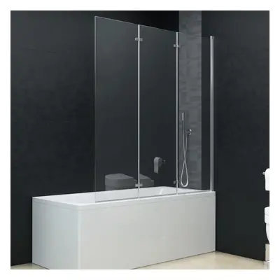 vidaXL Skladací sprchový kút 3 panely 130x138 cm ESG