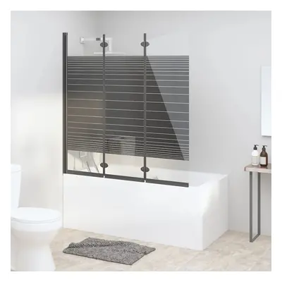 vidaXL Skladací sprchový kút 3 panely 130x130 cm ESG čierny