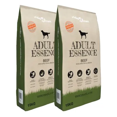 vidaXL Prémiové psie krmivo Adult Essence Beef 2ks 30kg