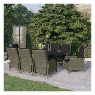 vidaXL 9-dielna záhradná jedálenská súprava hnedá