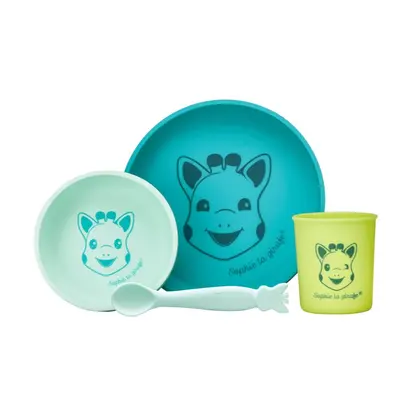 Sophie La Girafe Vulli Silicone Meal Set jedálenská súprava Green 6m+