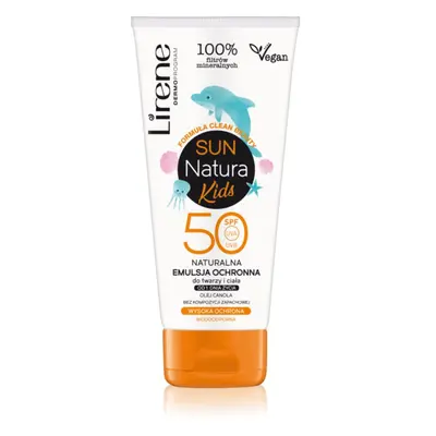 Lirene Sun Natural Kids Protective Emulsion For Face And Body Spf detský ochranný krém SPF