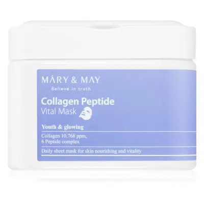 MARY & MAY Collagen Peptide Vital Mask sada plátenných masiek s protivráskovým účinkom