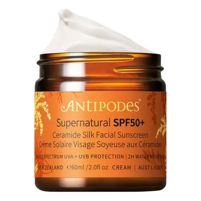 Antipodes Jemný opaľovací krém na tvár SPF 50+ Supernatural (Ceramide Silk Facial Sunscreen) ml