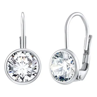 Silvego Elegantné strieborné náušnice s čírymi Swarovski Zircon SILVEGOB70607S