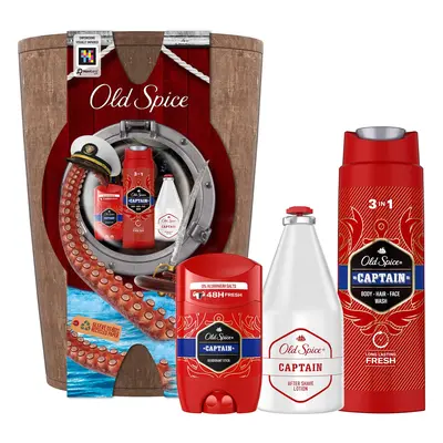 Old Spice Darčeková sada telovej starostlivosti v drevenom súdku Captain