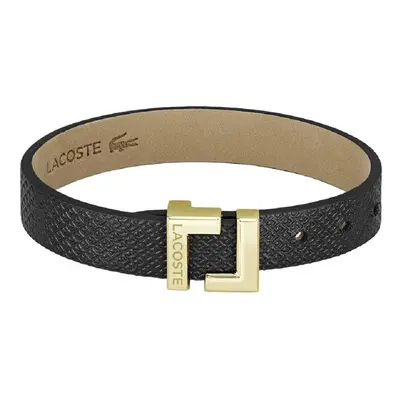 Lacoste Elegantný čierny kožený náramok Lura