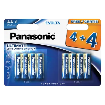 Panasonic Evolta AA alkalické batérie, 4+4 ks