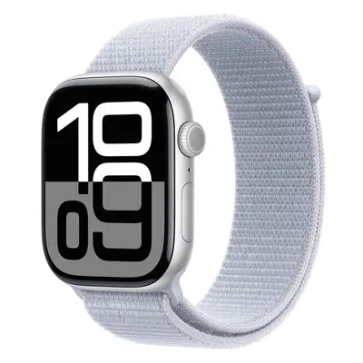 Apple Watch Series 10 Cellular 46mm Strieborný hliník s oblačne modrým prevliekacím remienkom