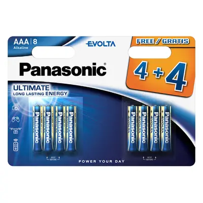 Panasonic Evolta AAA alkalické batérie, 4+4 ks