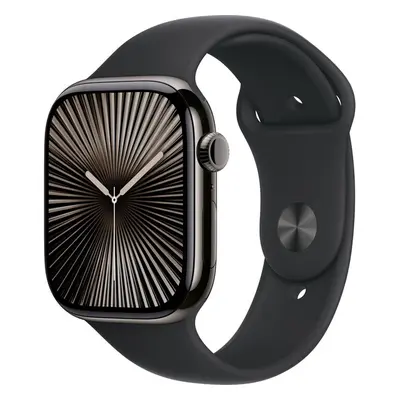 Apple Watch Series 10 Cellular 46mm Bridlicovo šedý titán s čiernym športovým remienkom S/M