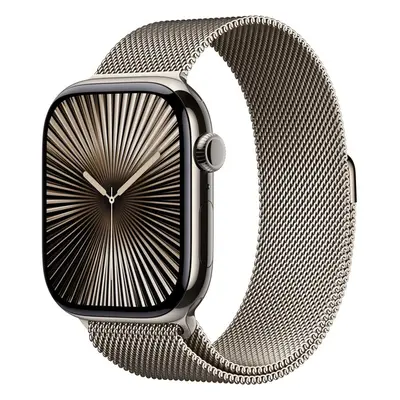 Apple Watch Series 10 Cellular 46mm Prírodný titán s prírodným milánskym ťahom