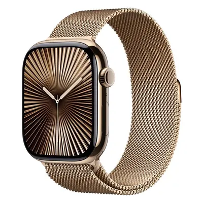 Apple Watch Series 10 Cellular 46mm Zlatý titán so zlatým milánskym ťahom