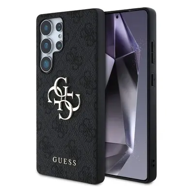 Guess PU 4G Metal Logo Zadný Kryt pre Samsung Galaxy S25 Ultra Grey