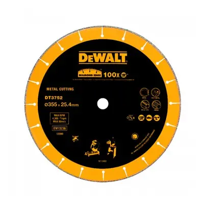 Dia nôž pre búrací stroj D28710/D28715 na kov, betón a profily 355x25,4 mm DeWALT DT3752 DT3752