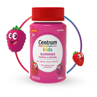 Centrum Kids Gummies Malina a jahoda multivitamín pre deti od rokov, želé