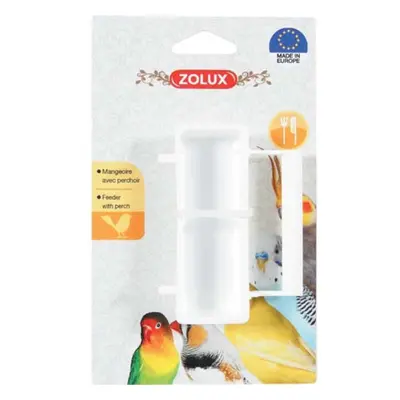 ZOLUX Krmítko biele pre vtákov s bidlom 70x60x43mm