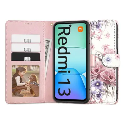 Tech-Protect Wallet knižkové puzdro na Xiaomi Redmi 13, blossom flower