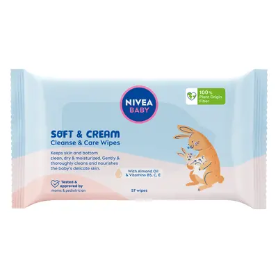 Nivea Baby Čistiace a ošetrujúce obrúsky Soft & Cream.