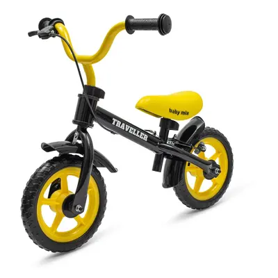 Detský balančný bicykel s brzdou Baby Mix Traveller čierny , 20C56305