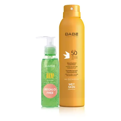 BABÉ SUN Opaľovací sprej SPF + Aloe vera gé, 1x1 set