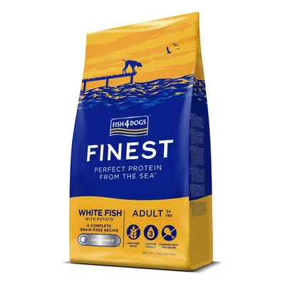 FISH4DOGS Granule veľké pre dospelých psov Finest biela ryba so zemiakmi 12kg, 1+