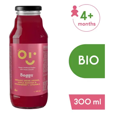 Beggs BIO Nápoj arónia, jablko, banán & jahoda (300 ml)