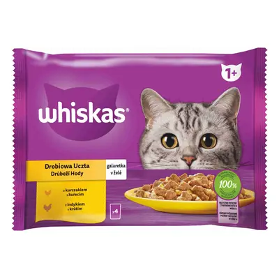 WHISKAS Kapsička Hydinový výber v želé 4pack