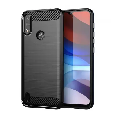 MG Carbon Case Flexible silikónový kryt na Motorola Moto E7i Power, čierny