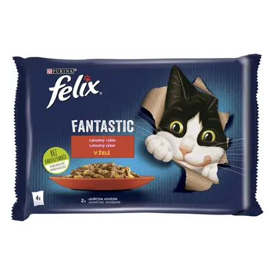 FELIX Fantastic Multipack 12(4x85g) hovädzie/kura v želé