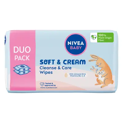 Nivea Baby Čistiace a ošetrujúce obrúsky Soft & Cream duopack