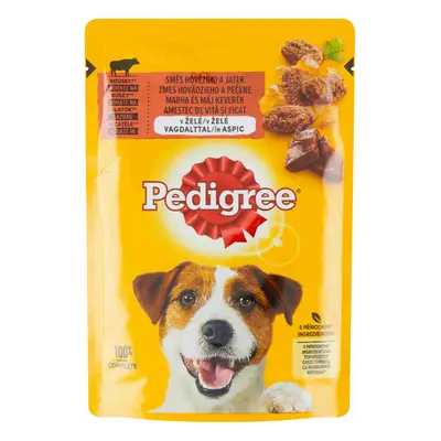 PEDIGREE Kapsička s hovädzím a pečeňou v želé 100g