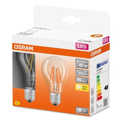 2Pak LED žiarovka E27 A60 4W = 40W 470lm 2700K 300° vlákno OSRAM STAR