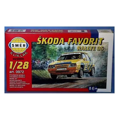 SMĚR Model auto Škoda Favorit Rallye 96 stavebnice auta 1:28