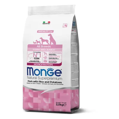 Monge Speciality Line All Breeds Puppy & Junior Monoprotein suché krmivo pre psov - bravčové, ry