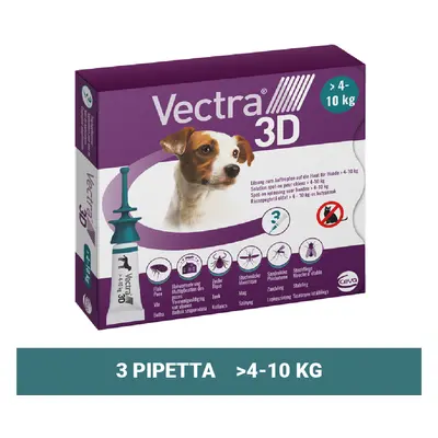 Vectra 3D kvapky pre psov x 0,8 ml pipety pre malých psov (1,5 - kg, žltá)