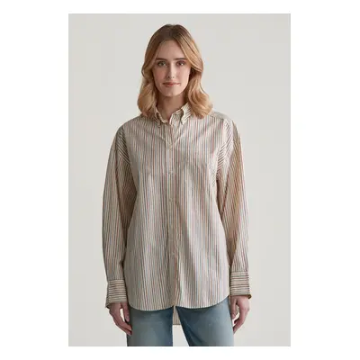 KOŠEĽA GANT OS STRIPED POPLIN BD SHIRT CREAM