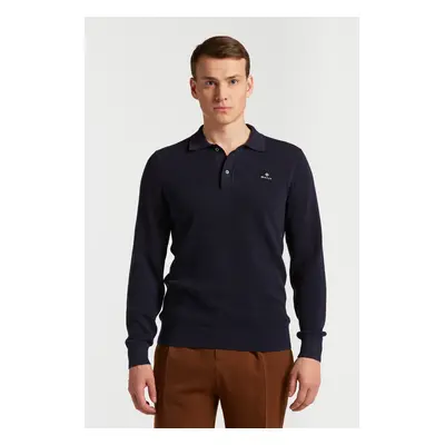 SVETER GANT COTTON PIQUE POLO EVENING BLUE