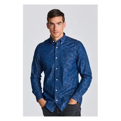 KOŠEĽA GANT D2. REG PAISLEY CHAMBRAY SHIRT DARK INDIGO