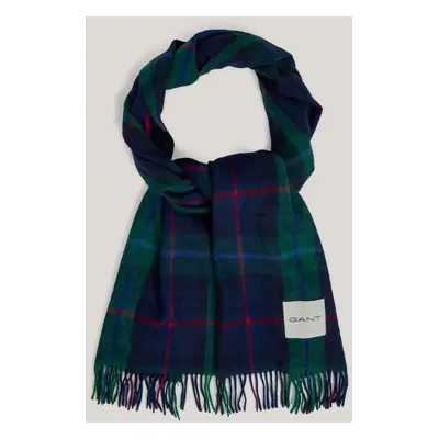 ŠÁL GANT CASHMERE BLEND CHECK SCARF DEEP FOREST GREEN