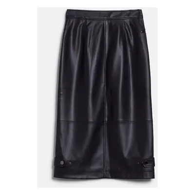 Sukňa Karl Lagerfeld Faux Leather Biker Skirt Black