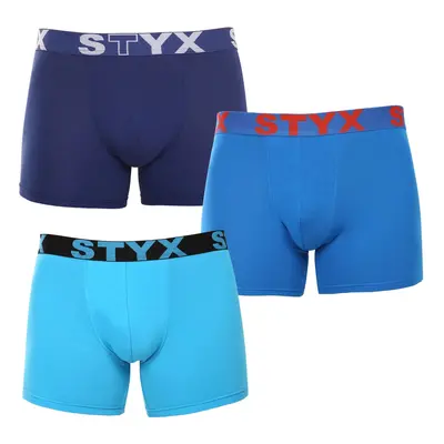 3PACK pánske boxerky Styx športová guma nadrozmer modré (3R96879) trenky