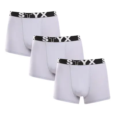 3PACK pánske boxerky Styx športová guma sivé (G10676767) trenky