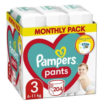 Pampers Pants Mesačné balenie plienkových nohavičiek veľ. 3 (204 ks)