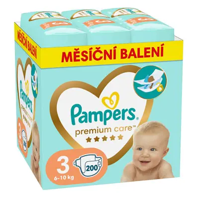 Pampers Premium Care Mesačné balenie jednorazových plienok veľ. 3 (200 ks)