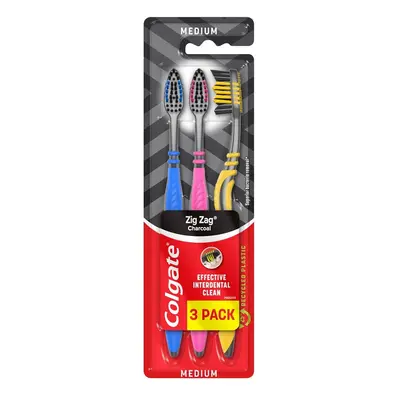 COLGATE Zubná kefka ZIG ZAG Charcoal Medium ks